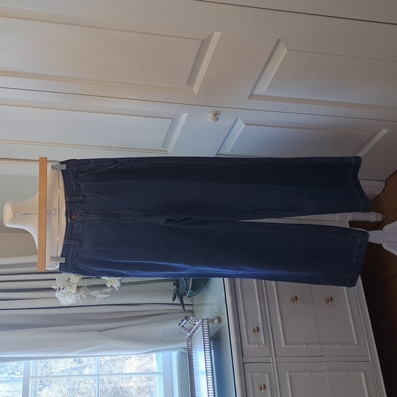 Madewell Denim - Madewell Womens Baggy Straight Trouser Wide Leg Stretch Jeans Medium Wash S-25